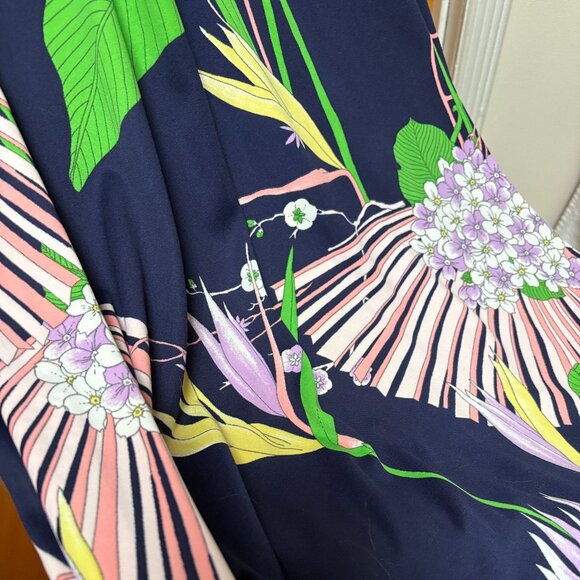 VINTAGE Jeannene Booher Tropical Jersey Dress - Picture 2 of 10